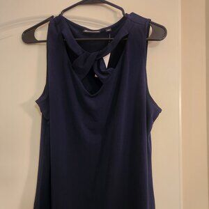 7th Avenue Design Studio New York &  Company Dark Blue Sleevless Tunic
